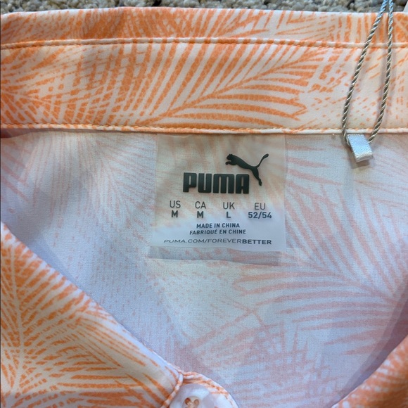 Puma Men's Tropical Orange Golf Shirt - Picture 2 of 6